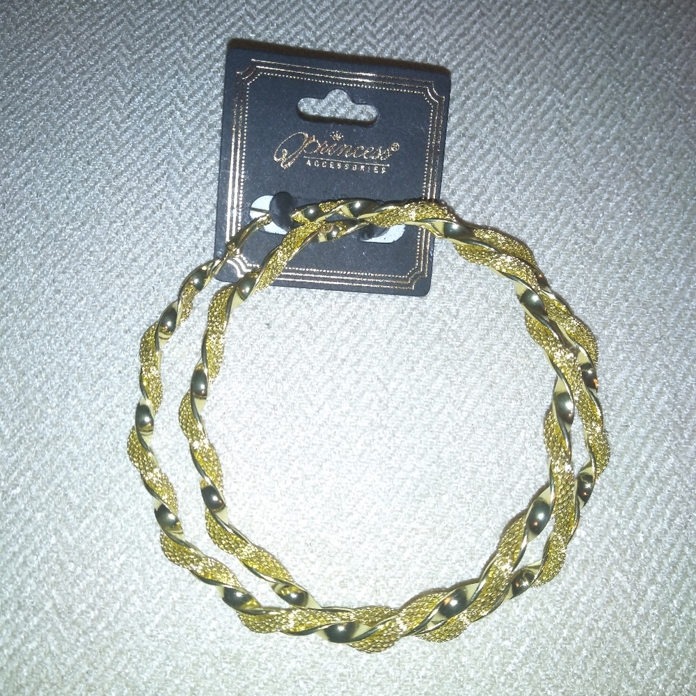 Large gold plate hoop earrings
